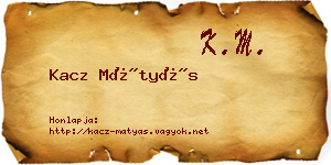 Kacz Mátyás névjegykártya