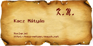 Kacz Mátyás névjegykártya